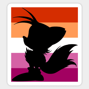 Lesbian Pride Furry Fox Silhouette Sticker